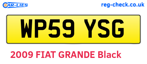 WP59YSG are the vehicle registration plates.