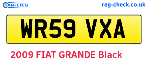 WR59VXA are the vehicle registration plates.