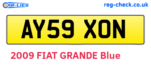 AY59XON are the vehicle registration plates.