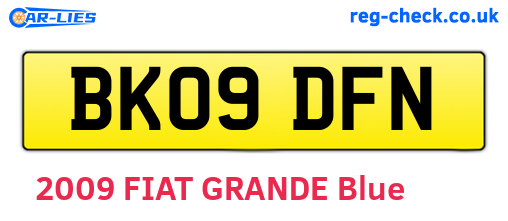 BK09DFN are the vehicle registration plates.