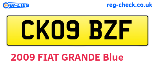 CK09BZF are the vehicle registration plates.