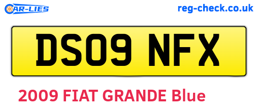 DS09NFX are the vehicle registration plates.