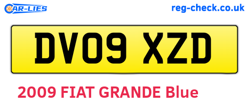 DV09XZD are the vehicle registration plates.