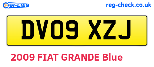 DV09XZJ are the vehicle registration plates.