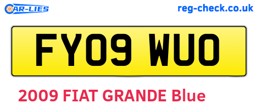 FY09WUO are the vehicle registration plates.
