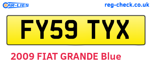 FY59TYX are the vehicle registration plates.