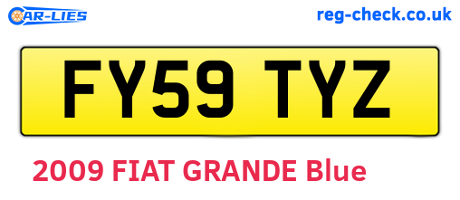 FY59TYZ are the vehicle registration plates.