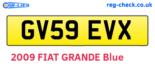 GV59EVX are the vehicle registration plates.
