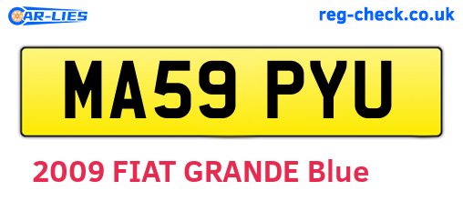 MA59PYU are the vehicle registration plates.