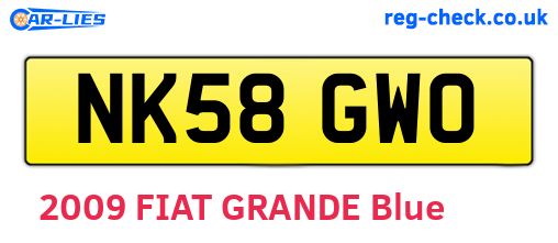 NK58GWO are the vehicle registration plates.