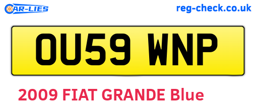 OU59WNP are the vehicle registration plates.