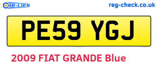 PE59YGJ are the vehicle registration plates.