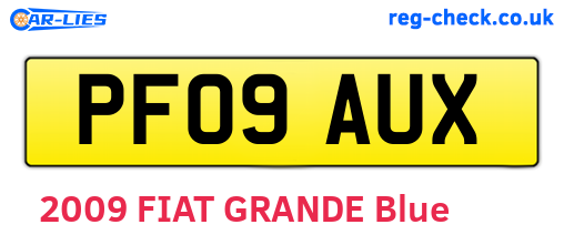 PF09AUX are the vehicle registration plates.
