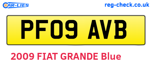 PF09AVB are the vehicle registration plates.