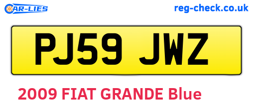 PJ59JWZ are the vehicle registration plates.