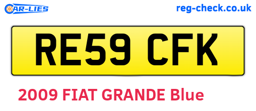 RE59CFK are the vehicle registration plates.