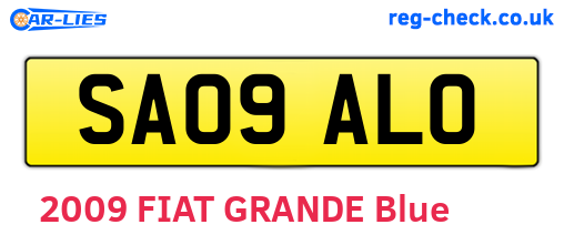SA09ALO are the vehicle registration plates.