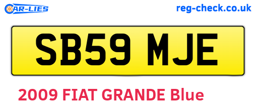 SB59MJE are the vehicle registration plates.