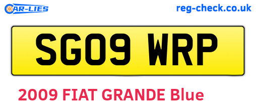 SG09WRP are the vehicle registration plates.
