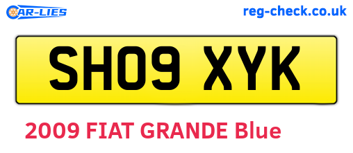 SH09XYK are the vehicle registration plates.