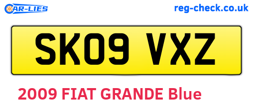 SK09VXZ are the vehicle registration plates.