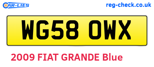 WG58OWX are the vehicle registration plates.