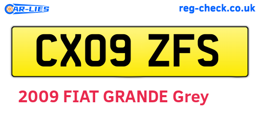 CX09ZFS are the vehicle registration plates.