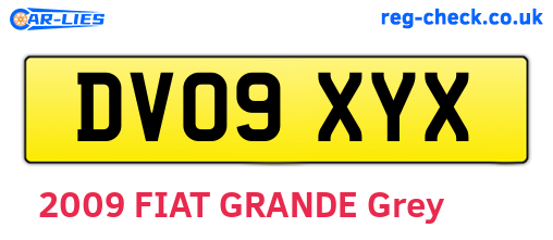 DV09XYX are the vehicle registration plates.