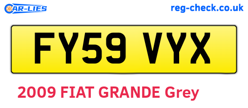 FY59VYX are the vehicle registration plates.