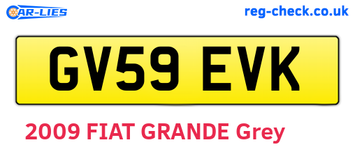 GV59EVK are the vehicle registration plates.