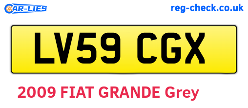 LV59CGX are the vehicle registration plates.