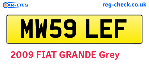 MW59LEF are the vehicle registration plates.
