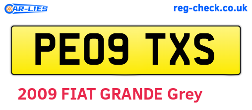 PE09TXS are the vehicle registration plates.