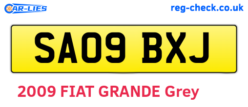 SA09BXJ are the vehicle registration plates.