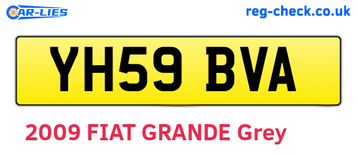 YH59BVA are the vehicle registration plates.
