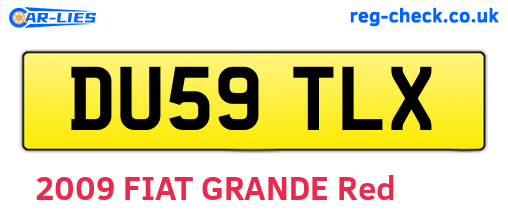 DU59TLX are the vehicle registration plates.
