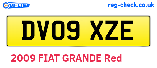 DV09XZE are the vehicle registration plates.