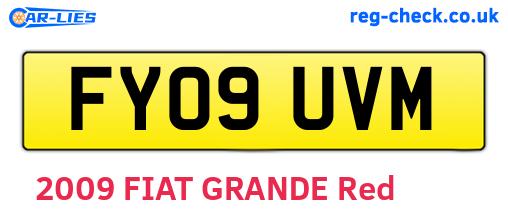 FY09UVM are the vehicle registration plates.
