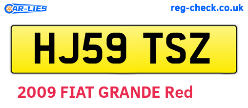 HJ59TSZ are the vehicle registration plates.