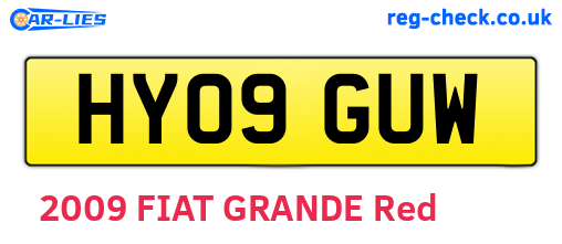 HY09GUW are the vehicle registration plates.