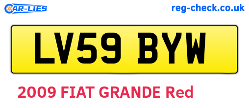 LV59BYW are the vehicle registration plates.