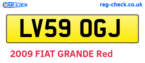 LV59OGJ are the vehicle registration plates.