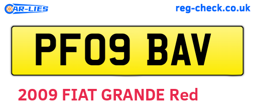 PF09BAV are the vehicle registration plates.