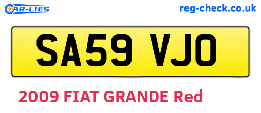 SA59VJO are the vehicle registration plates.