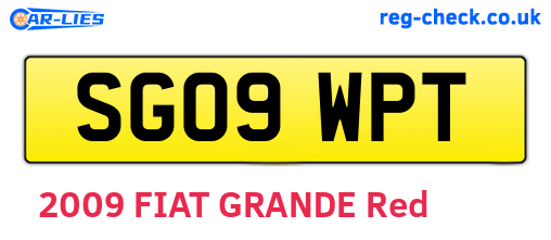 SG09WPT are the vehicle registration plates.