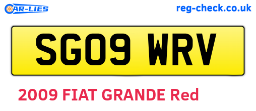SG09WRV are the vehicle registration plates.