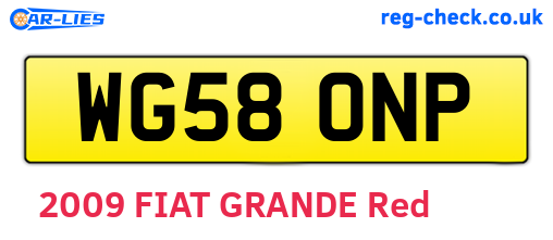 WG58ONP are the vehicle registration plates.