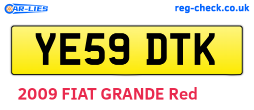 YE59DTK are the vehicle registration plates.