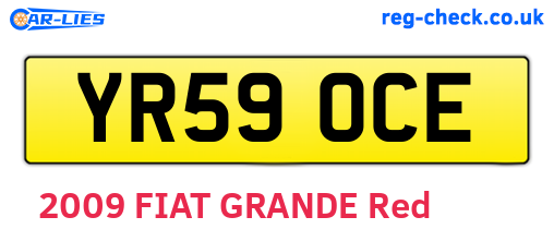 YR59OCE are the vehicle registration plates.