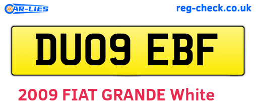 DU09EBF are the vehicle registration plates.